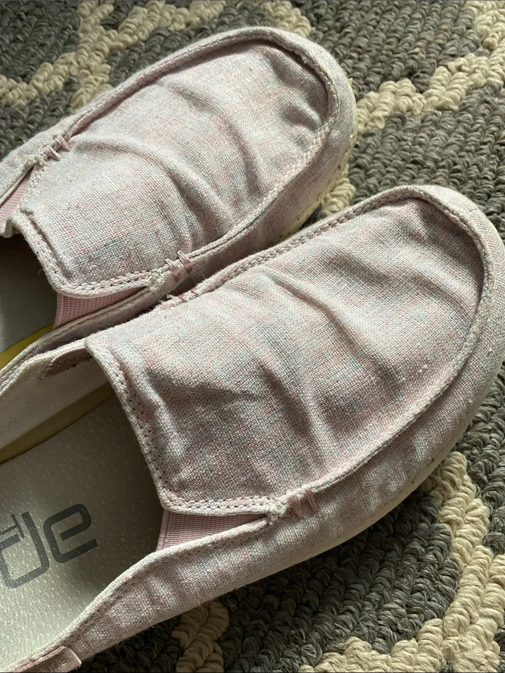 2️⃣ Pairs Hey Dude Women's Slip-On & Lace-Up Flats in Pink and Tan